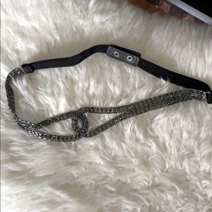 Black rhinestone statement belt